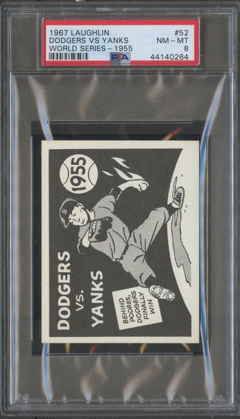 1967 Laughlin World Series #52 1955 Dodgers  Vs. Yanks Johnny Podres PSA 8 NM/MT