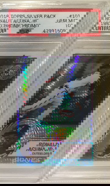 2018 Topps Silver Pack Ronald Acuna Jr 1983 Chrome Promo Rookie RC PSA 10