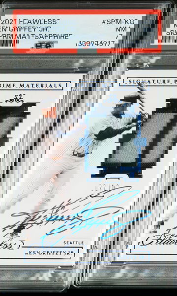Ken Griffey Jr 2021 Panini Flawless Autograph Patch 02/10 PSA 7