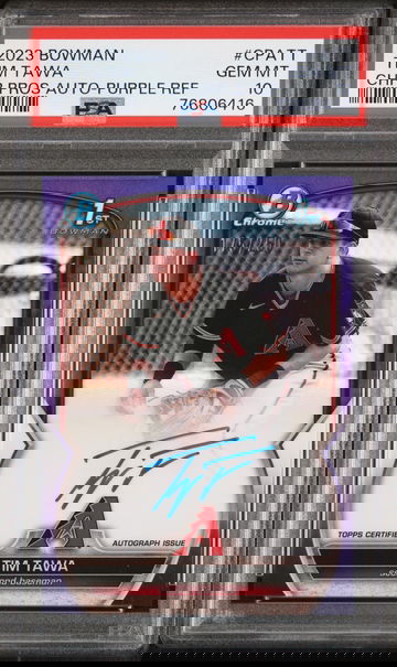 2023 Bowman Chrome Purple Refractor Tim Tawa #CPA-TT Auto /250 PSA 10