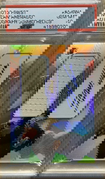 2013 Finest Nolan Arenado Autograph Jumbo Relics Rookie PSA 10 Gem Mint *pop 5