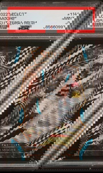 2022 Select Prizm Zebra Die Cut Dj Moore #114 PSA 9