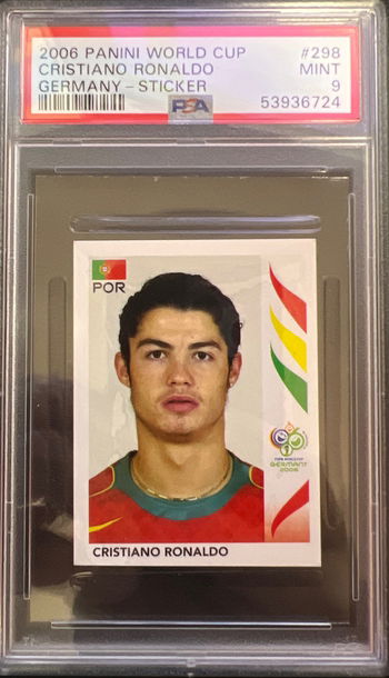 2006 Panini World Cup Cristiano Ronaldo Germany Sticker PSA 9