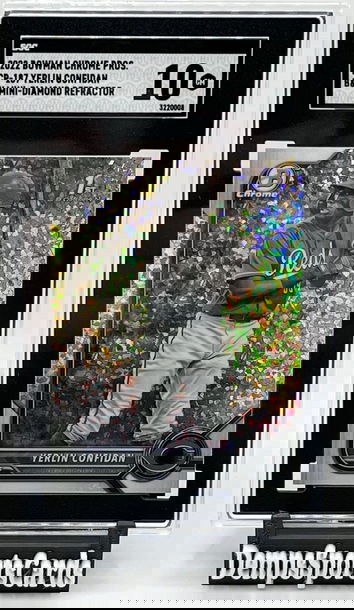 2022 Bowman Chrome Prospects Yerlin Confidan Black & White Mini Diamond Refractor 1st Bowman SGC 10 Reds