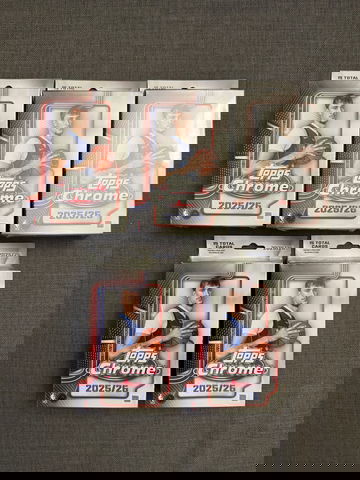 2025-26 Topps Chrome Basketball Hanger Box Lot of (5) Boxes