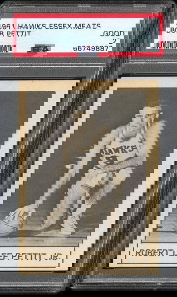 1961 Hawks Essex Meats Bob “Robert” Pettit - PSA 2 POP 1 - Iconic Grease Stains