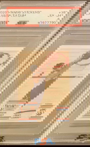 2020-21 Panini Stickers Mini Jayson Tatum #38 - Graded PSA 6 EX-MT - Celtics ☘️