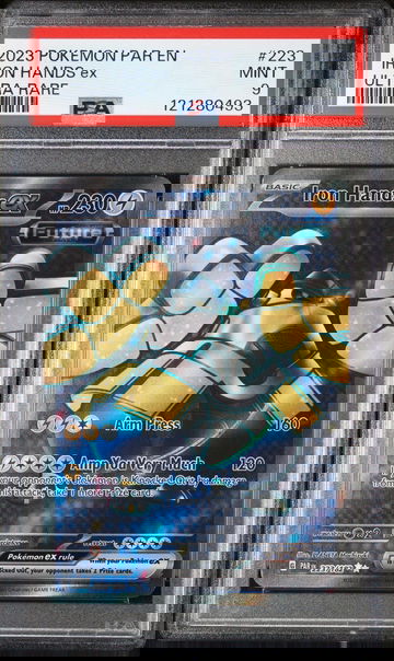 2023 Pokemon Par En-Paradox Rift Ultra Rare Iron Hands Ex #223 PSA 9