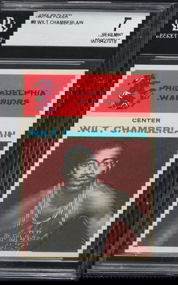 1961 WILT CHAMBERLAIN RC FLEER BASKETBALL #8  ROOKIE BGS 7 NM