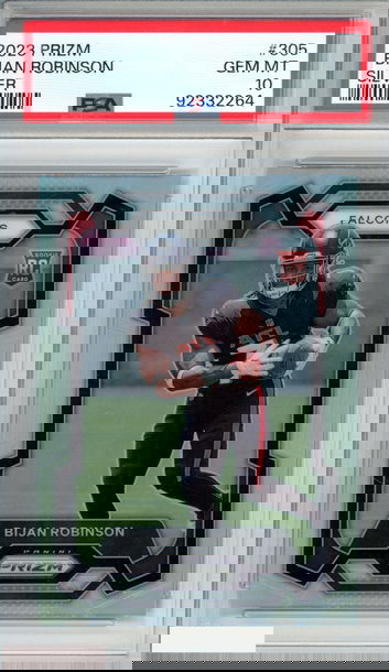 2023 PANINI PRIZM BIJAN ROBINSON #305 SILVER PRIZM ROOKIE RC PSA 10 GEM MT