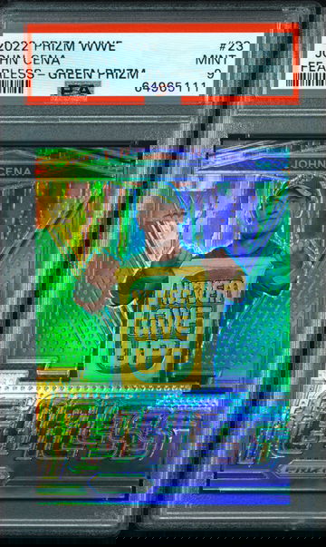 💎🚨 JOHN CENA 2022 PRIZM WWE FEARLESS 🟢 GREEN PRIZM PSA 9 MINT #23 🔥🧨 POP 1