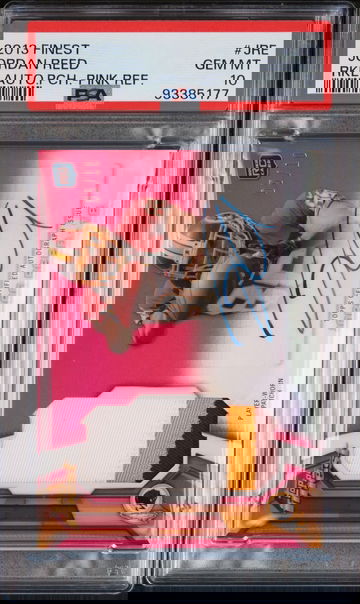 2013 Topps Finest #/10 Jordan Reed PINK Refractor Rookie Jersey Auto RC PSA 10