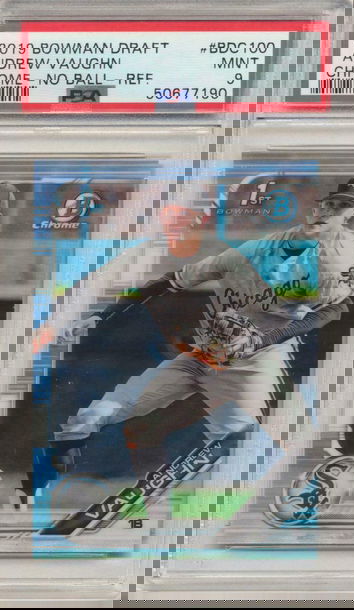 PSA 9 MINT! ANDREW VAUGHN 2019 BOWMAN DRAFT CHROME REFRACTOR ROOKIE CARD #BDC100