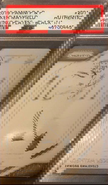 2019 Prizm Baker Mayfield Black 1/1 Printing Plate 