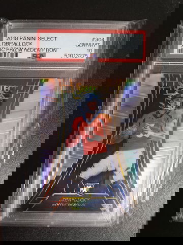 2018 Panini select XRC Prizm redemption RC Drew lock #304 PSA 10