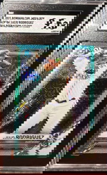 2021 Bowman Chrome Julio Rodriguez Mega Box BCP-86 Aqua /225 SGC 9.5