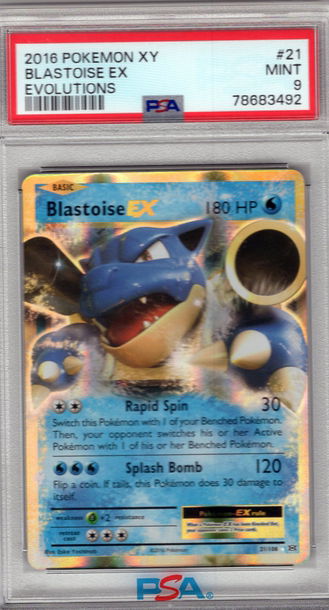 Blastoise EX 2016 Pokemon XY Evolutions 21/108 PSA 9