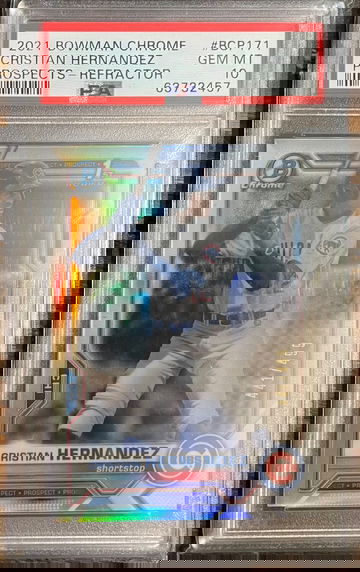 2021 Cristian Hernandez Bowman Chrome Refractor /499 PSA 10