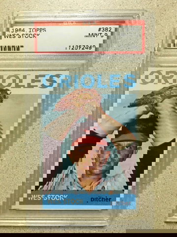 1964 Topps #382 Wes Stock PSA 9 MINT ORIOLES 