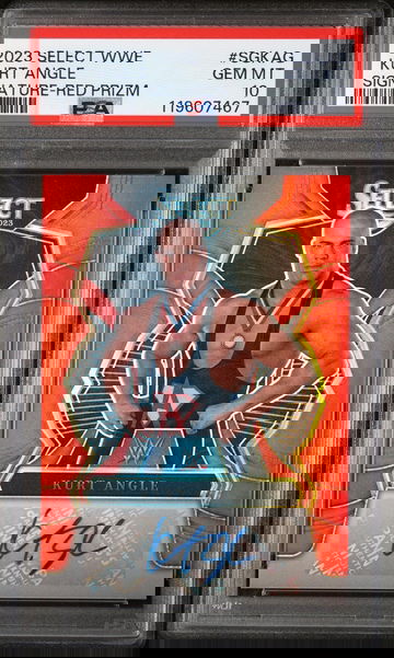 2023 Panini Select WWE Signatures Red Kurt Angle #SGKAG /60 PSA 10