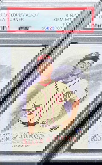 2016 TOPPS ALLEN & GINTER #342 TREA TURNER Rookie Image Variation SP PSA 10