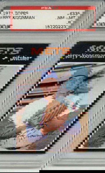 1971 TOPPS #335 JERRY KOOSMAN BASEBALL CARD NEW YORK METS PSA 8 CENTERED NM-MT