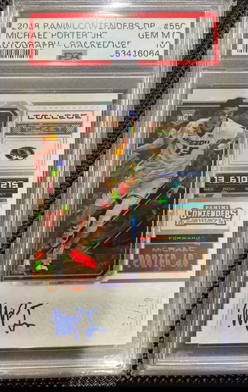2018 Michael Porter Jr Panini Contenders DP Cracked Ice Auto 1/23 PSA 10 Pop 1