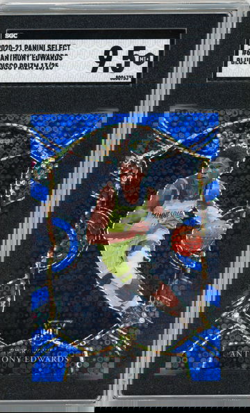 2020-21 Panini Select #61 Anthony Edwards Blue Disco Prizm Courtside RC #'d 13/25 SGC 9.5
