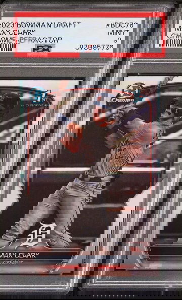 2023 Bowman Chrome Draft Max Clark 1st Refractor Prospect #BDC76 PSA 9 🔥