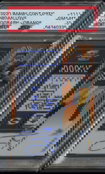 2020 Optic Jordan Love Auto Orange /50 PSA 10