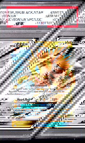 2019 Pokemon Sun and Moon Black Star Promo Jolteon Gx Special Collection Jolteon Gx #SM173 PSA 10