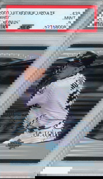 2001 UPPER DECK ROOKIE UPDATE ROY BONUS ICHIRO #39 RC MARINERS PSA 9 MINT