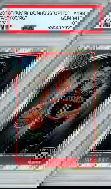 TRAE YOUNG 2018 Panini Donruss Optic Shock #198 PSA 10 GEM Mint