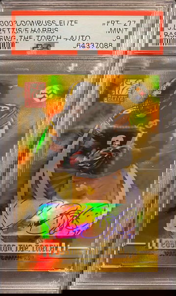 2003 Donruss Elite Passing The Torch Auto #PT-27 Franco Harris/Jerome Bettis PSA 9