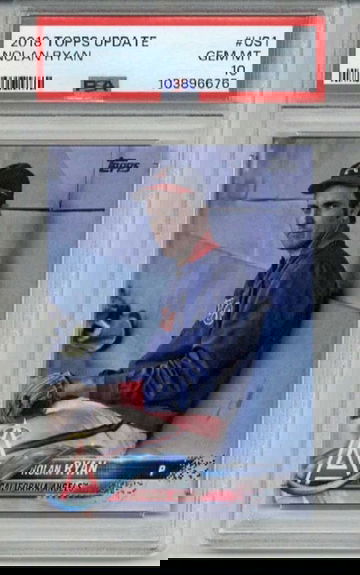 2018 TOPPS UPDATE #US1 NOLAN RYAN CARD CALIFORNIA ANGELS PSA 10 LOW POP