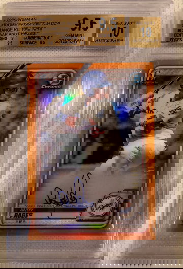 2020 Bowman Chrome Prospects Auto Orange Refractor /25 Andy Pages BGS 9.5