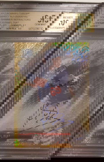 2017 Bowman Chrome Gold Shimmer Yusniel Diaz Auto /50