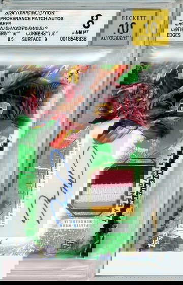 2024 TOPPS INCEPTION PROVANCE PATCH GREEN JAYDEN DANIELS #PPAJD BGS 8 AUTO 10 RC