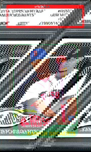 XANDER BOGAERTS RC PSA 10 2014 TOPPS HERITAGE #H550 HIGH NUMBER GEM MINT RED SOX