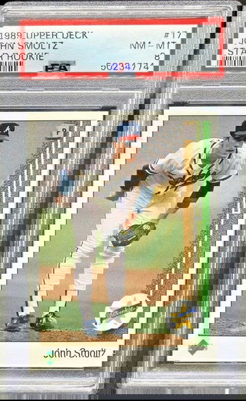 1989 Upper Deck John Smoltz Star Rookie RC *PSA 8 NM-MT* Braves HOF Ace New Slab