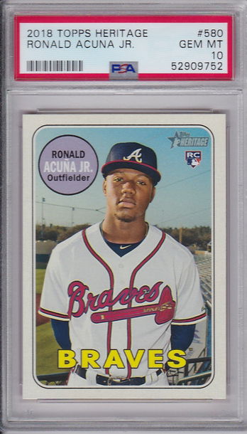 2018 Topps Heritage Ronald Acuna Jr. PSA 10 Gem-