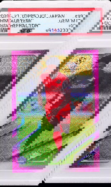 2020 Topps UEFA Champions League Japan Fuchsia Refractor Karim Adeyemi #99 /125 /3 PSA 10