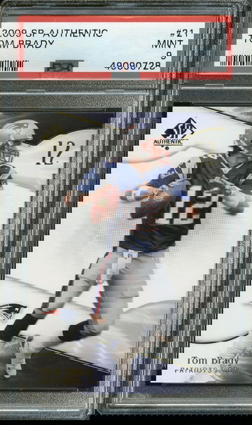 2009 SP Authentic Tom Brady #21 PSA 9 Mint