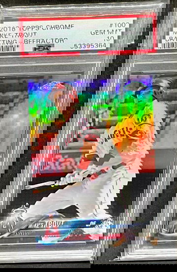 2018 Topps Chrome #100 - Mike Trout Batting - PSA 10