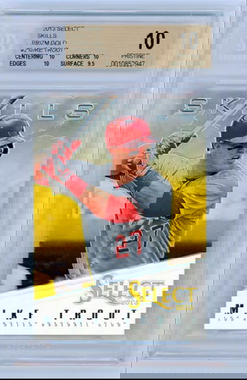 2013 Select #2 Mike Trout Skills Gold Prizm BGS 10 Pristine!!