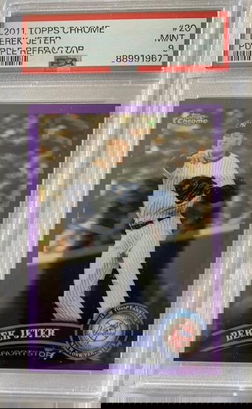 PSA 9 Derek Jeter 2011 Topps Purple Chrome Refractor Population 1 