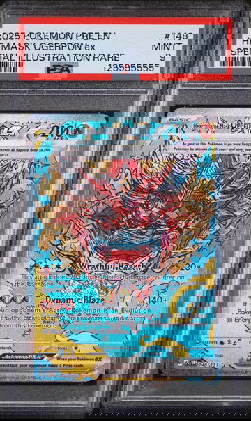 2025 Pokemon Prismatic Evolutions Special Illustration Rare Hearthflame Mask Ogerpon Ex #148 PSA 9