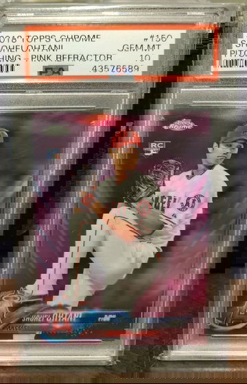 2018 Topps Chrome SHOHEI OHTANI PITCHING PINK REFRACTOR ANGELS #150 PSA 10 GEM