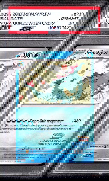 2025 Pokemon Scarlet and Violet Black Star Promo Illustration Contest '24 Winner Feraligatr #213 PSA 10