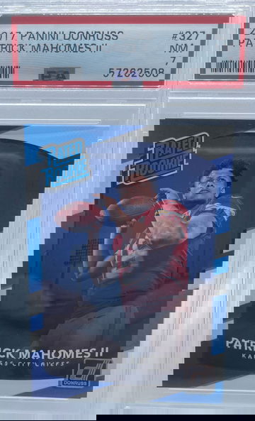 2017 Panini Donruss Patrick Mahomes II PSA 7 